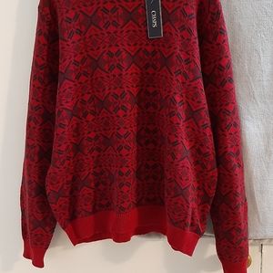 CHAPS RED MEN'S SWEATER.100% COTTON. EXCLUSIVE OF DECORATION. SZ:"XL.NEW WITH TA